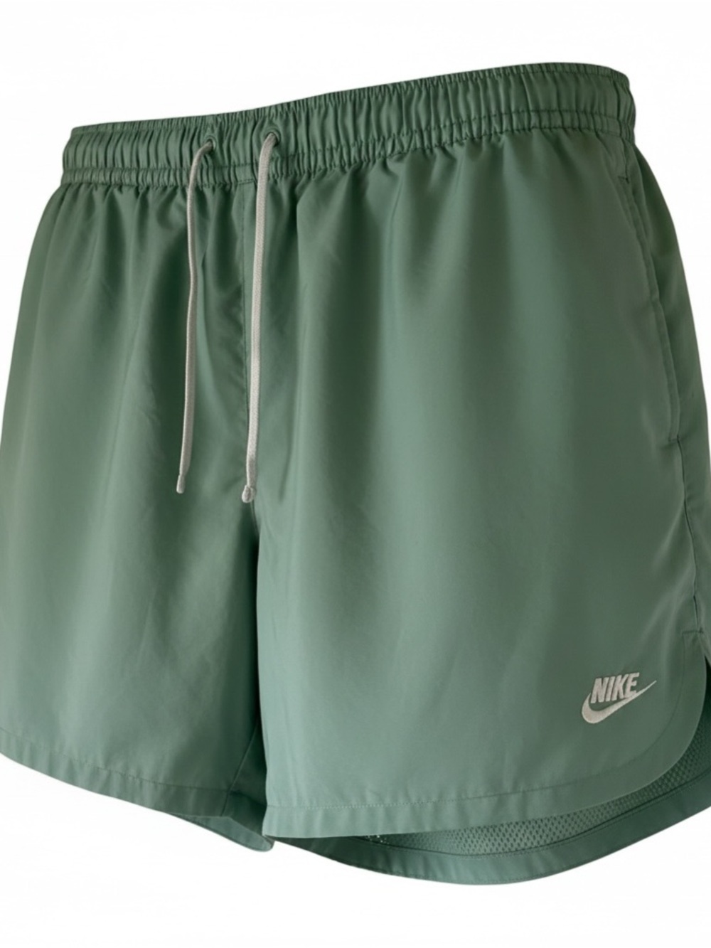 Nike Men's Green Athletic Shorts L Drawstring Pockets Elastic Waist Polyester